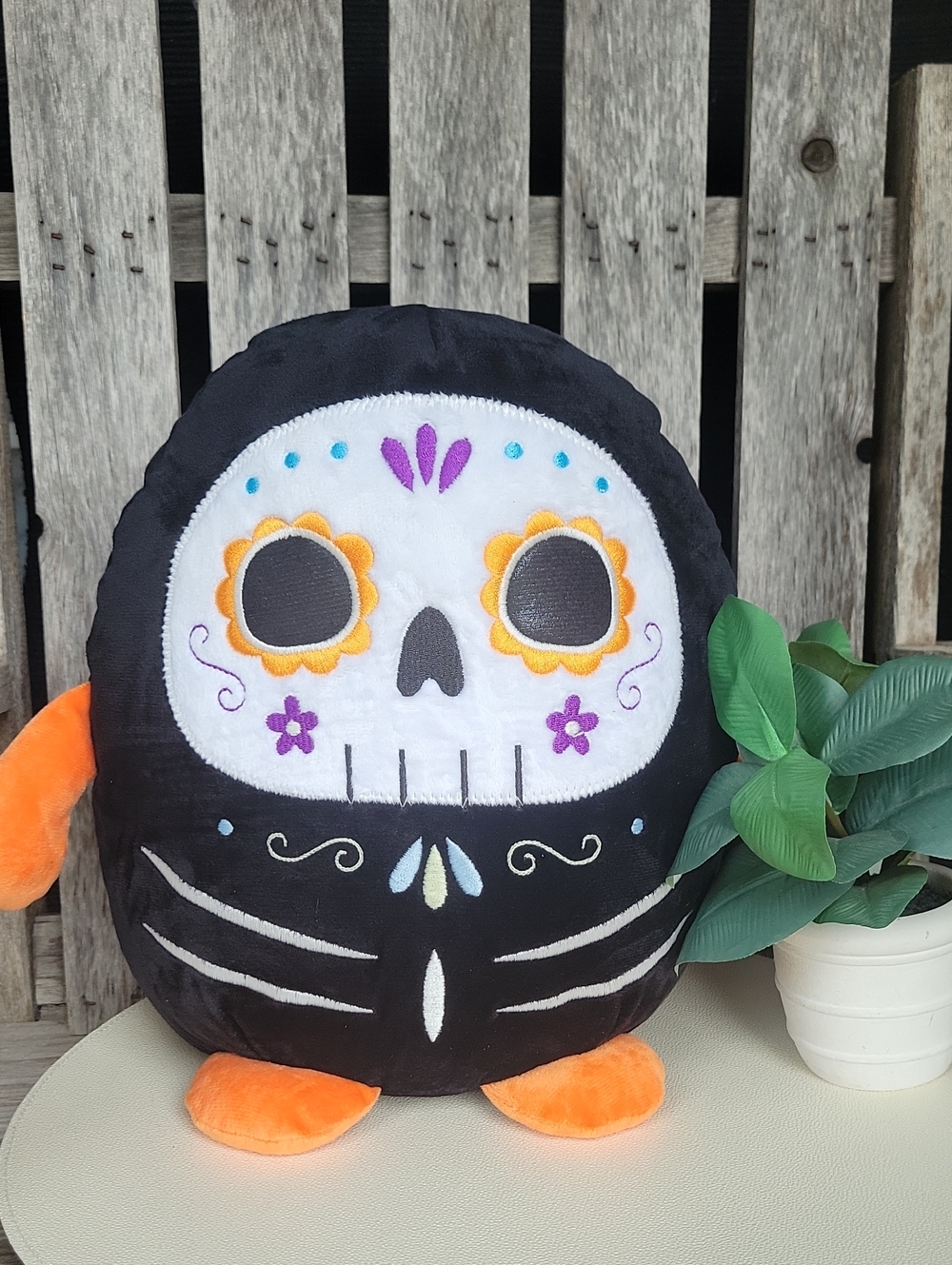 Linzy Day of The Dead Sugar Skull Halloween Skeleton 8" Plush 🦩